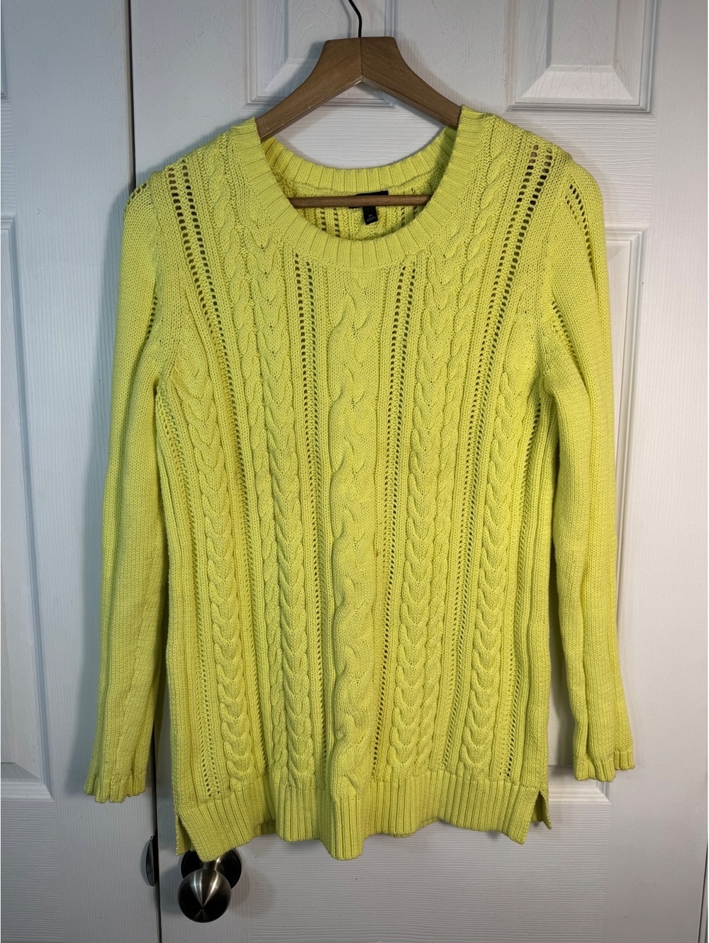 Talbots Medium Yellow Cable Knit Sweater